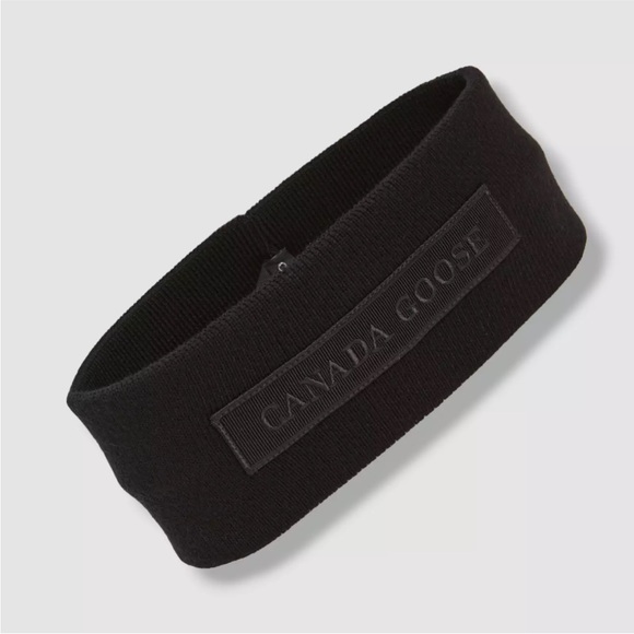 Canada Goose Black Knit Logo Headband